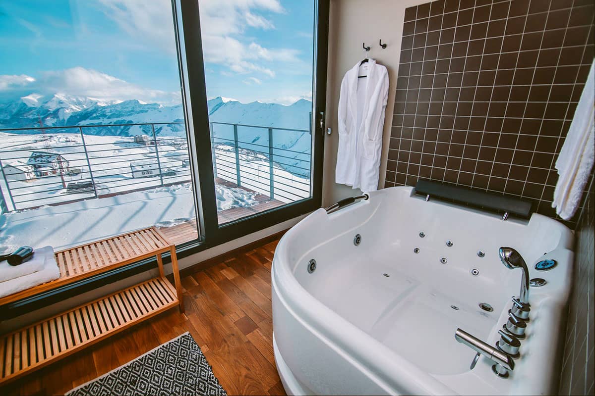 en suite bath panaoramic views caucasus mountains