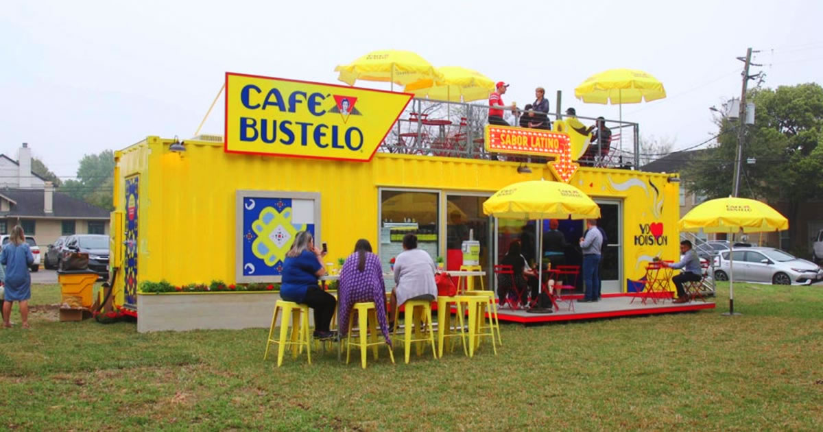 café bustelo shipping container conversion