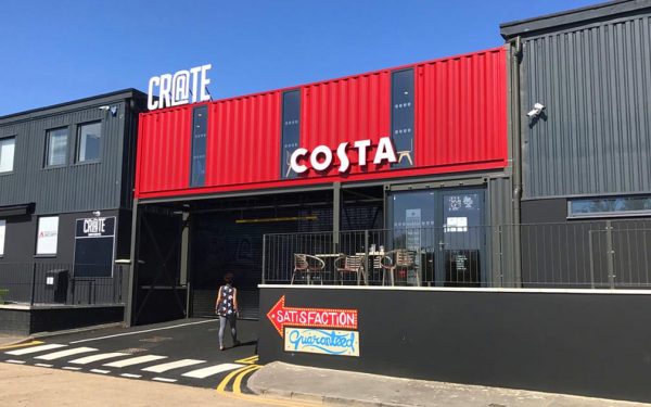costa coffee container conversion red grey