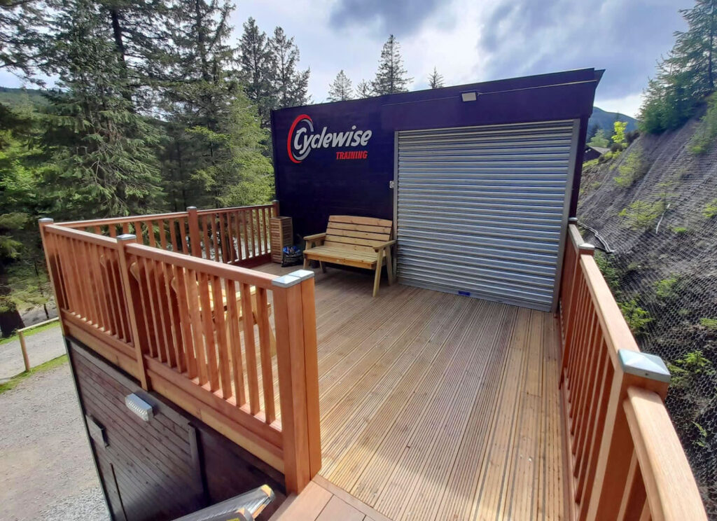 first floor accress decking roller shutters closed