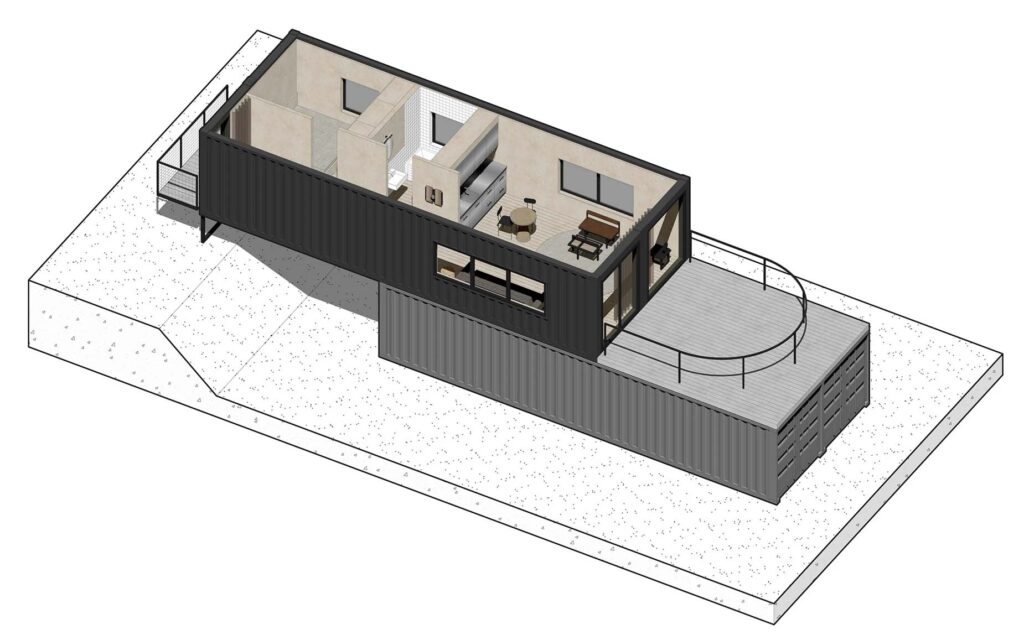 shipping container home poland architecture drawings