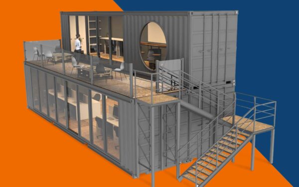 shipping container design studio build