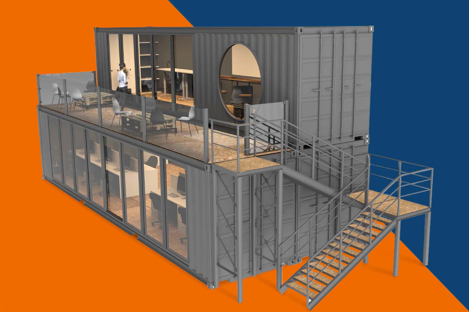 shipping container design studio build
