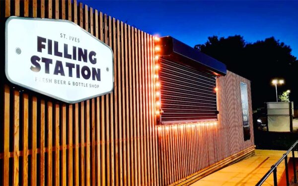 st ives filling station shipping container beer shop