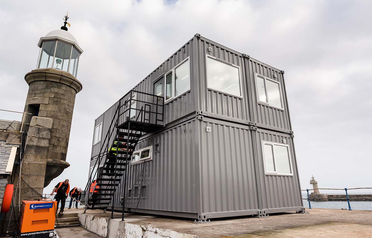 durability longevity sustainability shipping container harbour office