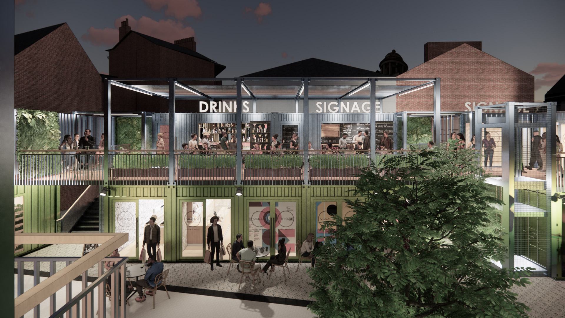 market place south bars leiscester architects rendering