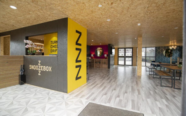 Snoozebox Shipping Container Hotel Reception