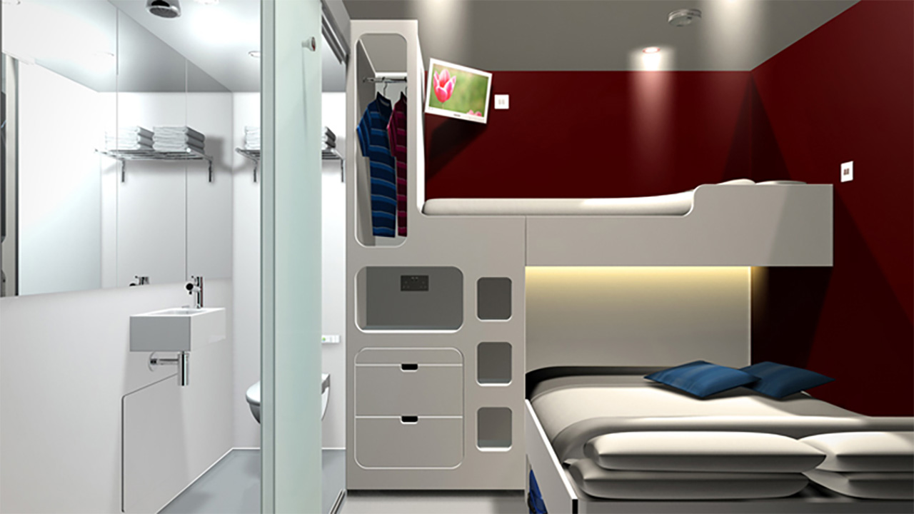 Snoozebox Shipping Container Hotel Room