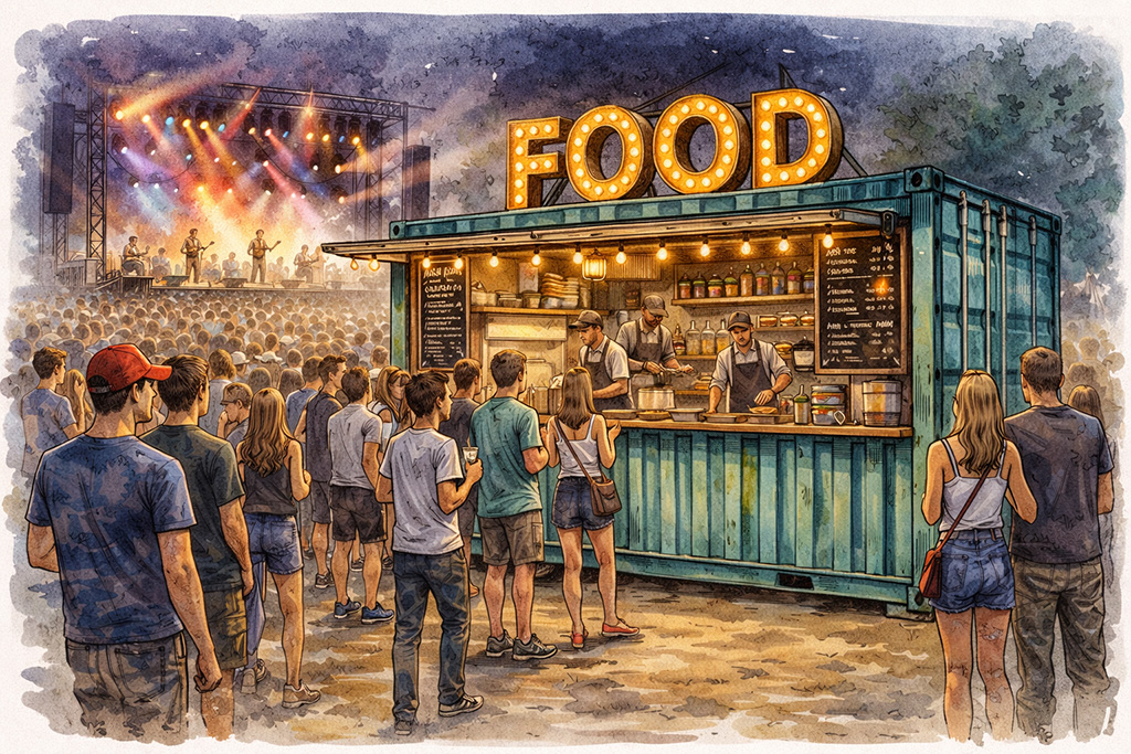 ai food container music event illustraion painting