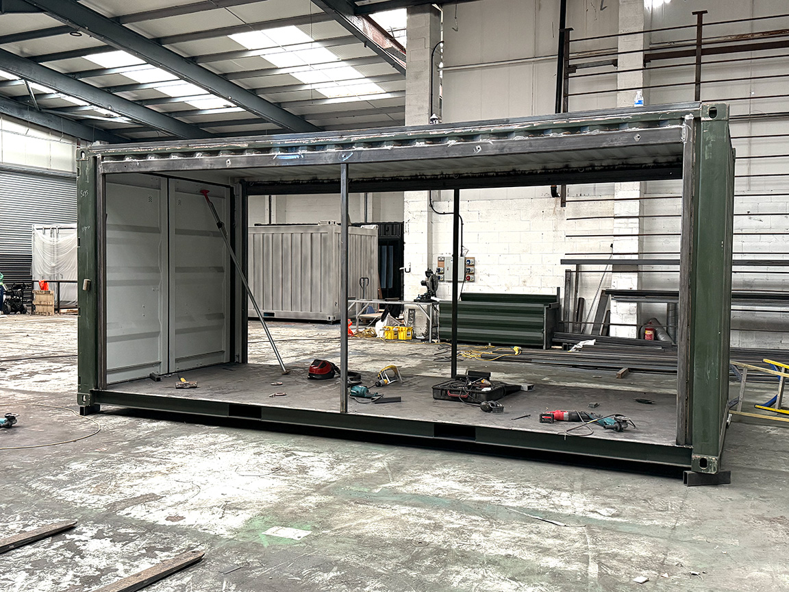 Switch house container build frame construction