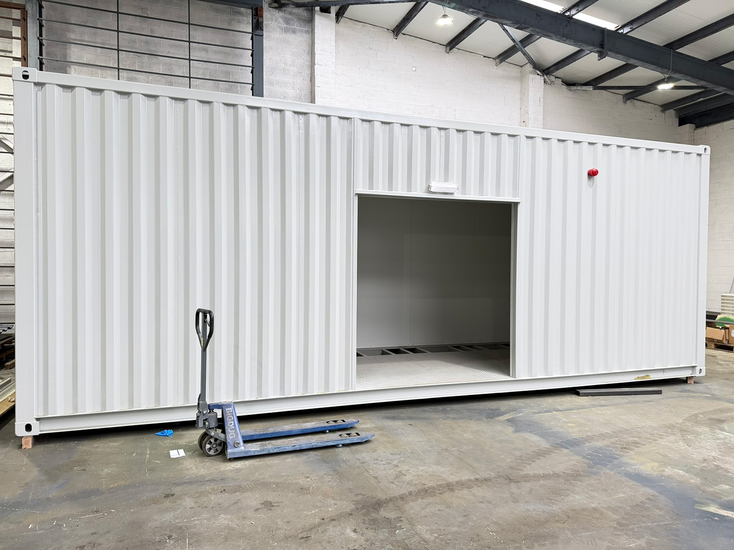 Switch house container painted white