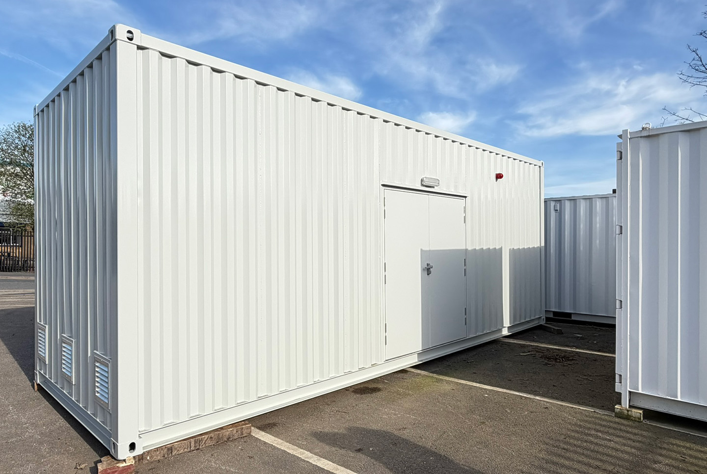 Switch house container painted components fitted and ready for delivery