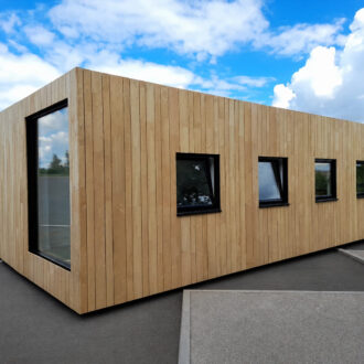 Modular Buildings at Stonehenge Education Centre Timber Clad Built by InBox Projects