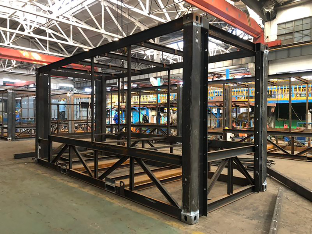 Large steel unpainted equipment frame